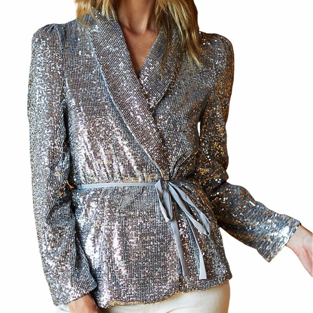 NEW EMERSON FRY paris long sleeve jacket in silver